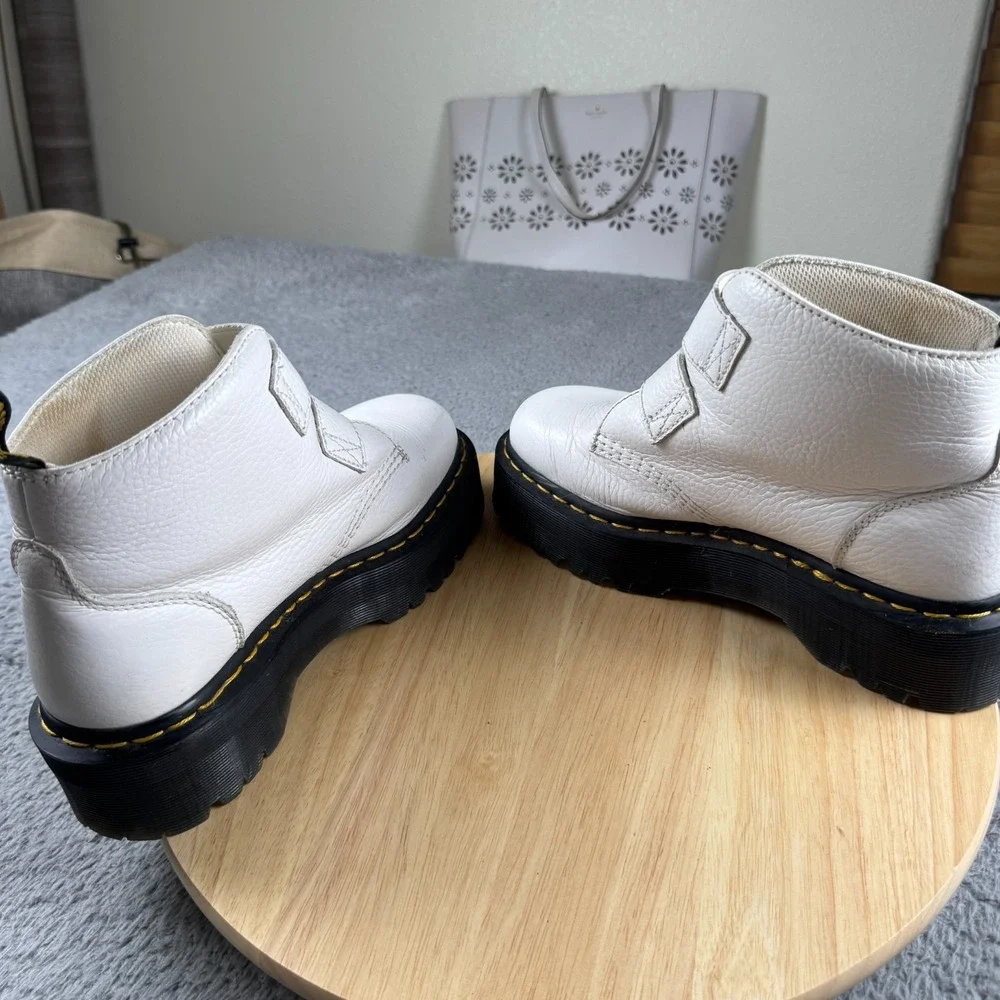 Dr. Martens White Platform Shoes - Picture 5 of 9